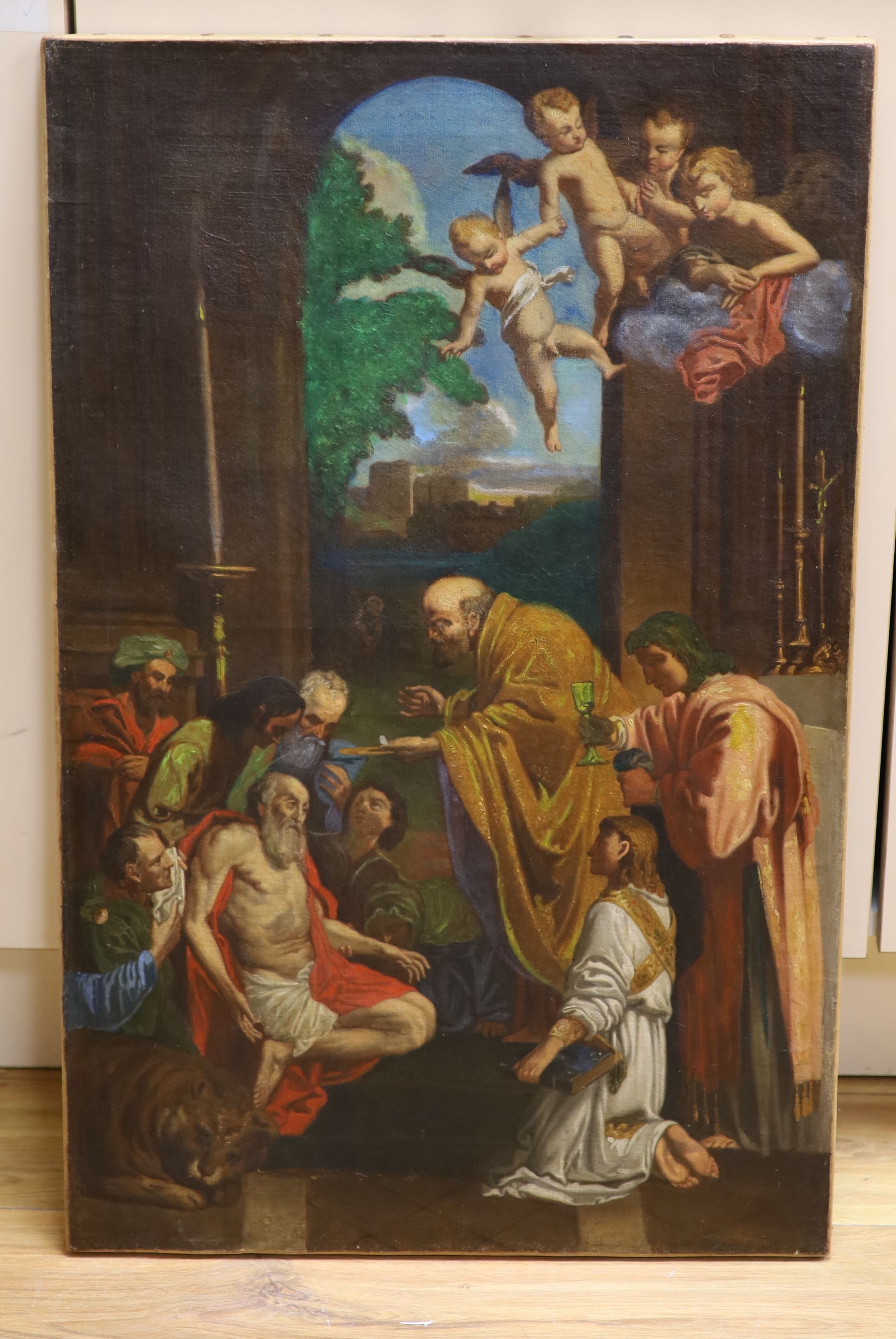 19th century Italian school, after Annibale Carracci, a biblical narrative, 75 x 48 cm, unframed.